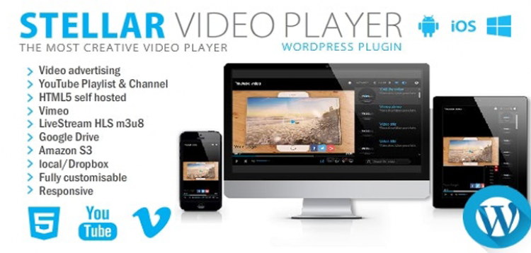 Item cover for download Stellar Video Player - Wordpress plugin