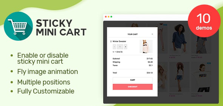 Item cover for download Sticky Mini Cart For WooCommerce