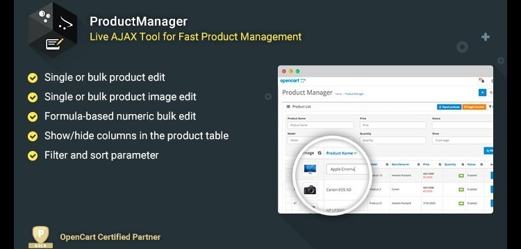 Item cover for download Product Manager - Fast Bulk Product Management Tool for Opencart