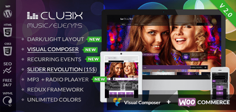 Item cover for download Clubix - Nightlife, Music  Events WordPress Theme