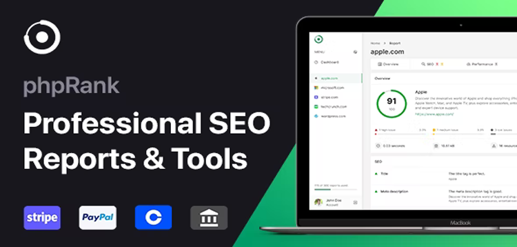 Item cover for download phpRank - SEO Reports & Tools Platform (SaaS)