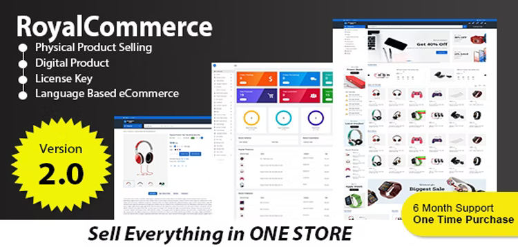Item cover for download RoyalCommerce - Laravel Ecommerce System with Physical and Digital Product Selling