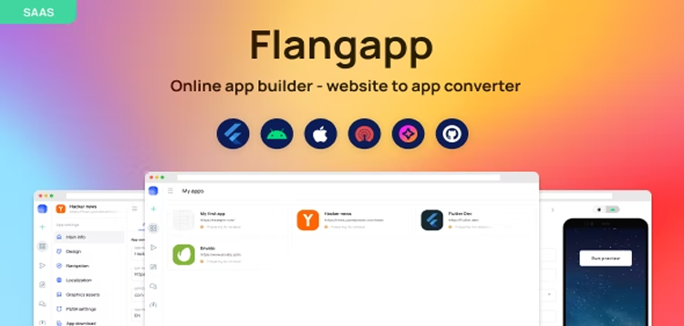 Item cover for download Flangapp - SAAS Online App Builder from Website