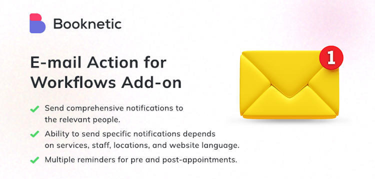 Item cover for download Email Action for Booknetic Workflows