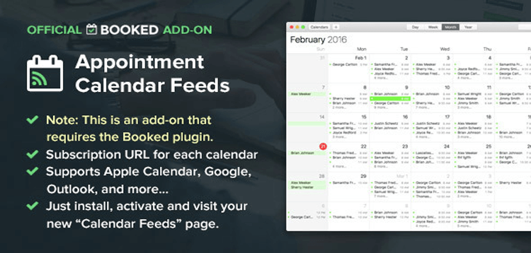 Item cover for download Booked Calendar Feeds (Add-On)