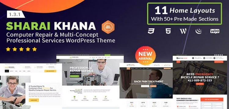Item cover for download Sharai Khana - Computer Repair & Multi-Concept Professional Services WordPress Theme