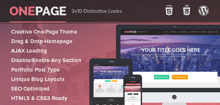 Item cover for download MyThemeShop OnePage
