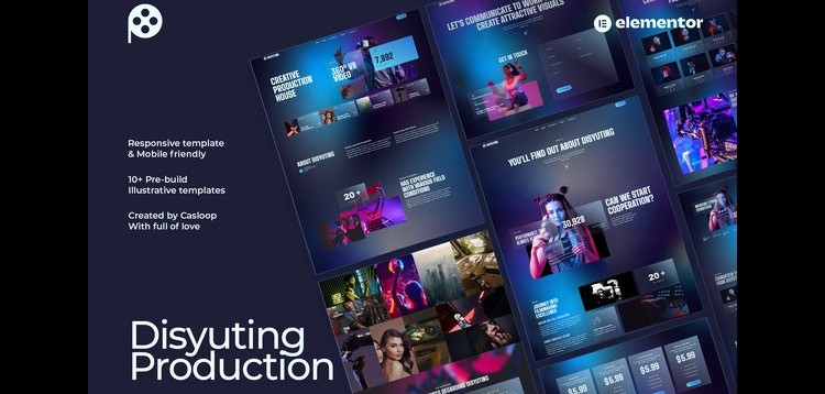 Item cover for download Disyuting - Production House Elementor Template Kit