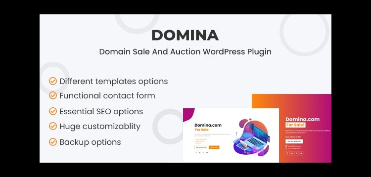 Item cover for download Domina- Domain For Sale & Auction Plugin