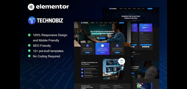 TechnoBiz- IT Solutions & Services Elementor Pro Template Kit