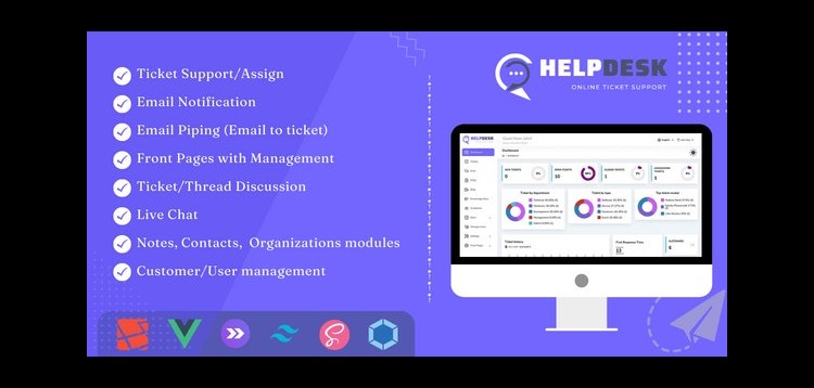 Item cover for download HelpDesk - Online Ticketing System with Website - ticket support and management