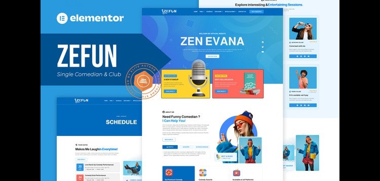 Item cover for download Zefun - Comedian & Entertainer Elementor Template Kit