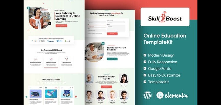 Skill Boost - Online Education Elementor Template Kit