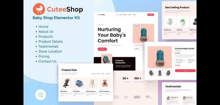 Item cover for download CuteeShop - Kids & Baby Ecommerce Elementor Kit