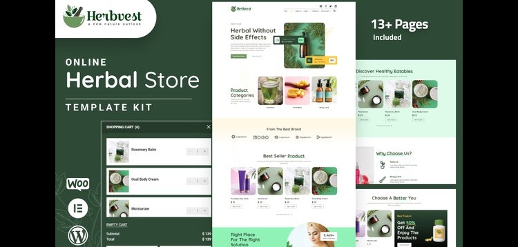 HerbVest - Herbal Store Elementor Pro Template Kit