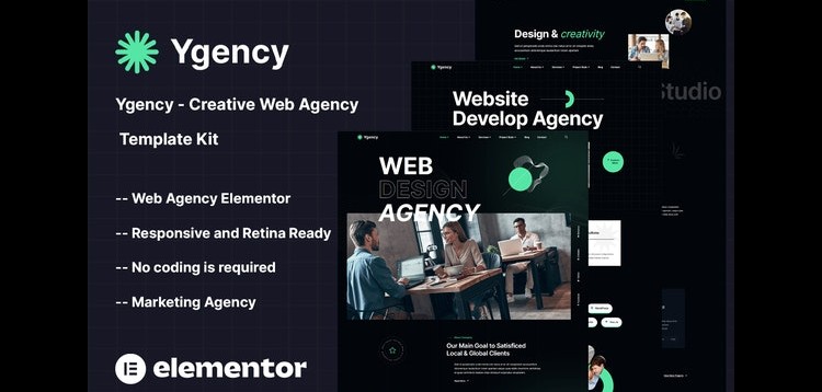 Item cover for download Ygency - Creative Web Agency Elementor Template Kit