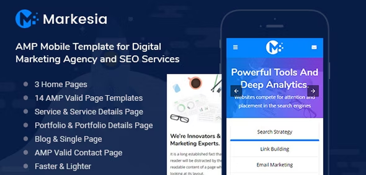 Item cover for download Markesia - AMP Mobile Template for SEO & Digital Marketing Agency