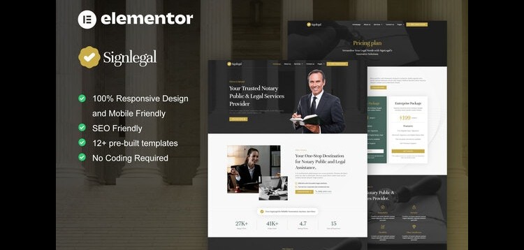 SignLegal - Notary Public & Legal Services Elementor Pro Template Kit