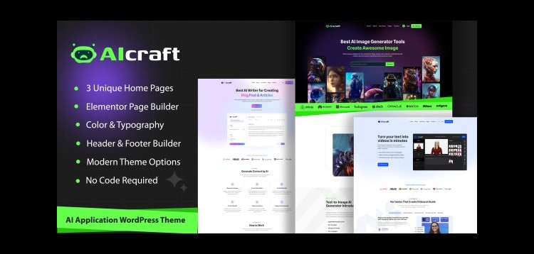 AIcraft - AI Application & Generator WordPress Theme