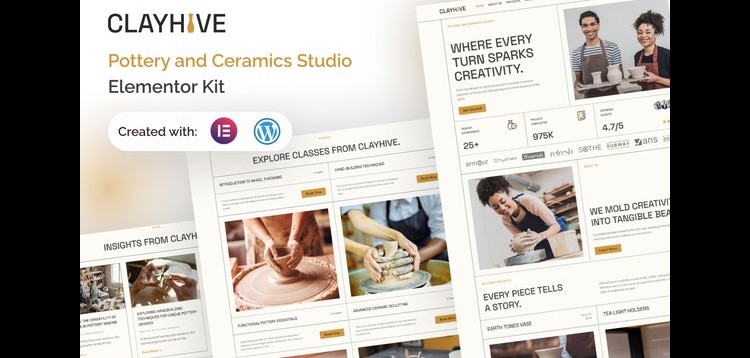 ClayHive - Pottery & Ceramics Studio Elementor Kit