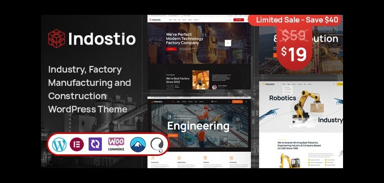 Item cover for download Indostio - Factory and Manufacturing WordPress Theme
