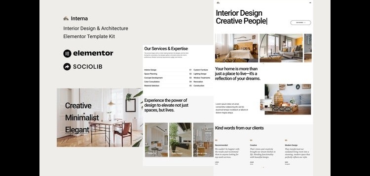 Item cover for download Interna - Interior Design & Architecture Elementor Template Kit