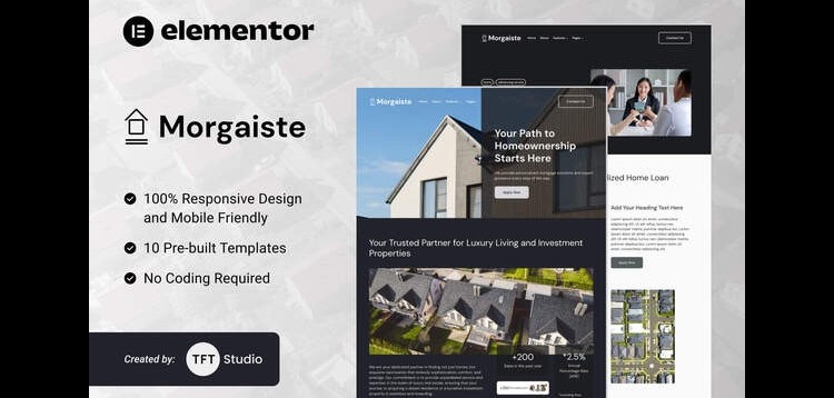 Item cover for download Morgaiste - Real Estate Mortgage Solutions Elementor Template Kit