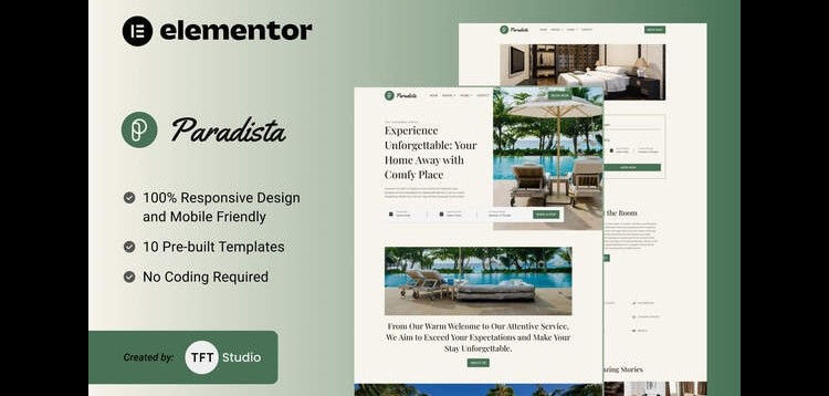 Item cover for download Paradista - Luxurious Accommodation Elementor Template Kit