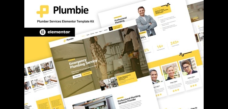 Item cover for download Plumbie - Plumber Services Elementor Template Kit