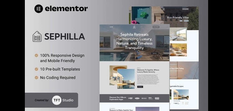 Item cover for download Sephilla - Premier Villa Showcase Elementor Template Kit