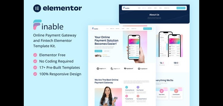 Item cover for download Finable - Online Payment Gateway & Fintech Elementor Template Kit